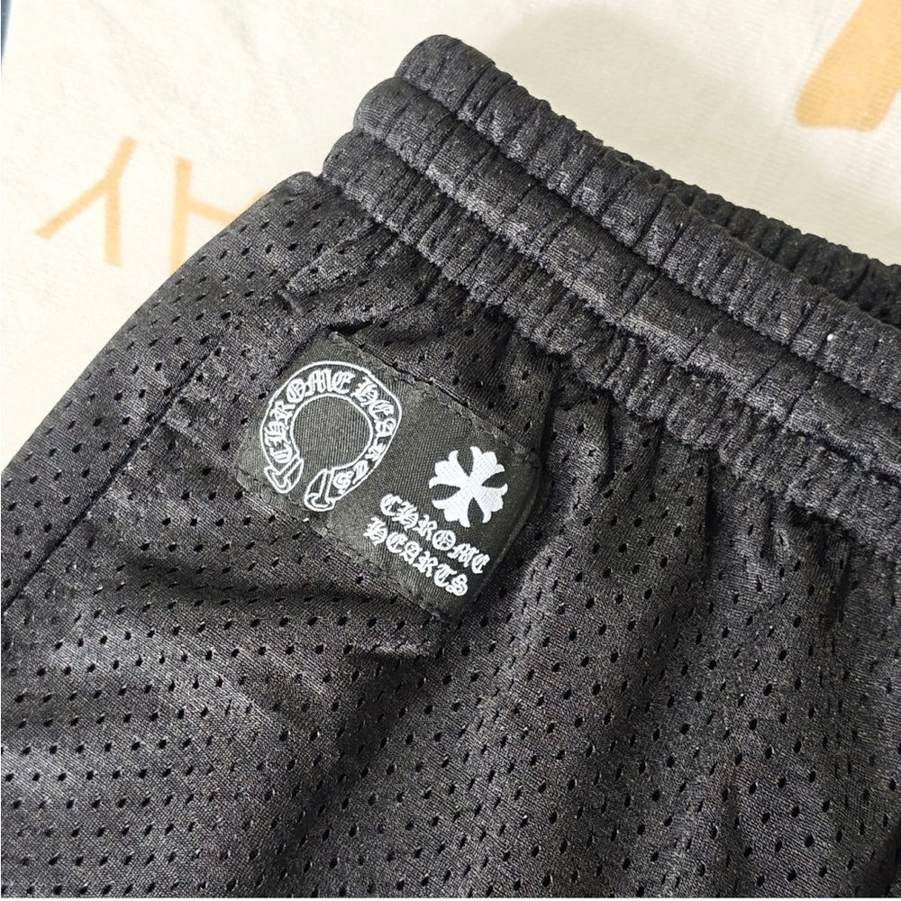 Chrome Hearts Black Mesh Athletic Shorts with Embroidered Logo - Picture 5 of 9